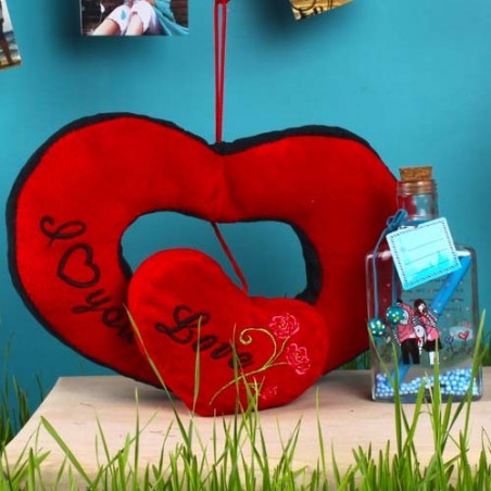 Double Heart Love Hanging and Customize Message Scroll Bottle For Valentine Gift