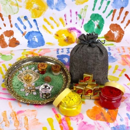 Decorated Holi Pooja Thali Hamper