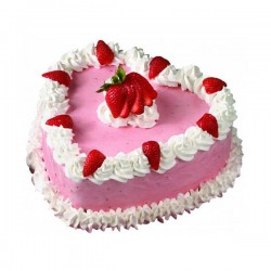 Heart Shape Strawberry Cake - 1.5 kg 