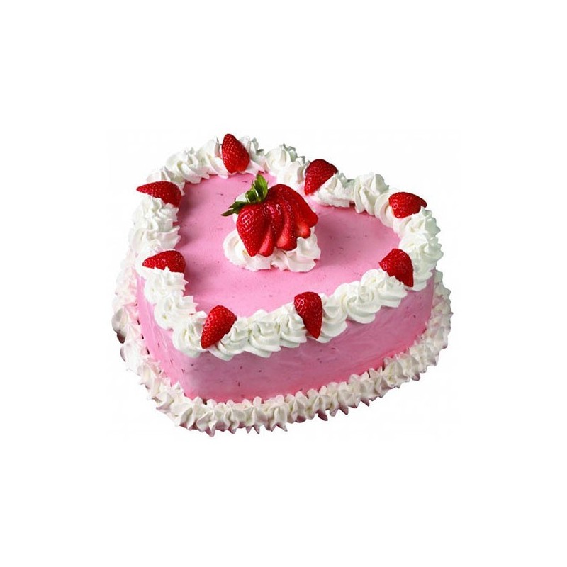 Heart Shape Strawberry Cake - 1.5 kg 