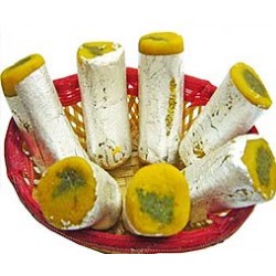 Kaju roll with silvercover - (Sulaiman Mithaiwala)