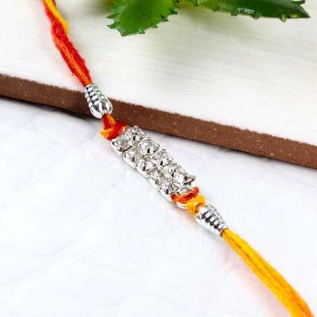 Silver effect Diamond Rakhi