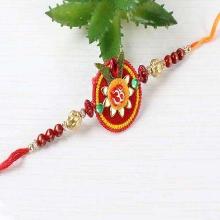 Om Floral and Beads Rakhi