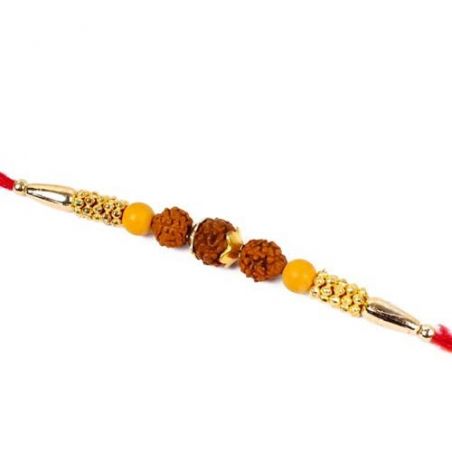 Devotional Three Rudraksha Rakhi