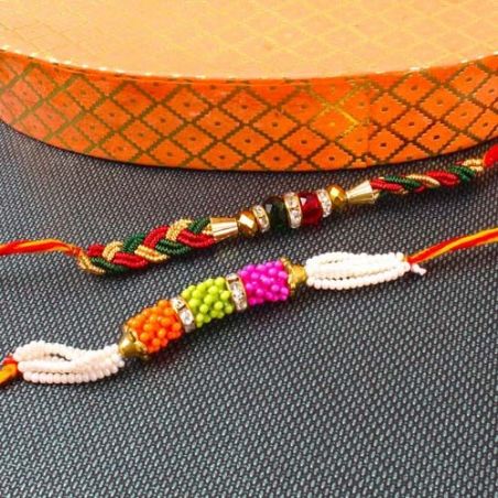 Best Beads two Rakhis Set For Brother