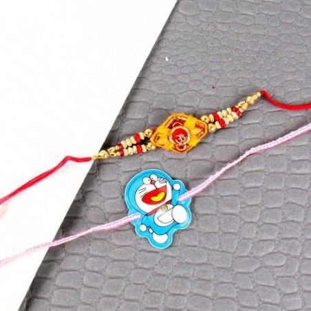 Om Rakhi with Doremon Rakhi