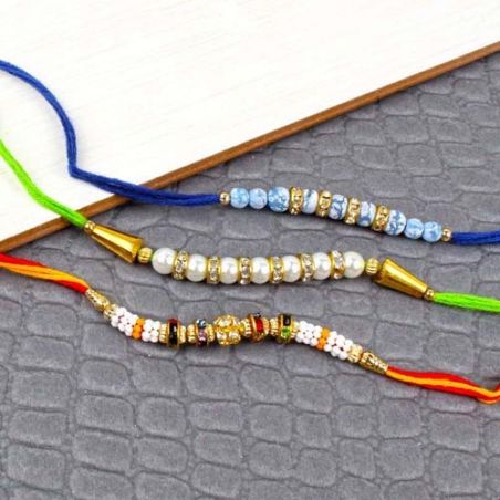 Pearl Colorful Beads Rakhi