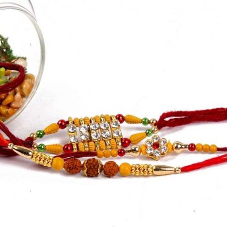 Three Designer Rakhi Combo