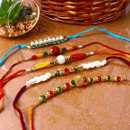 Colorful  Beads Rakhi Combo