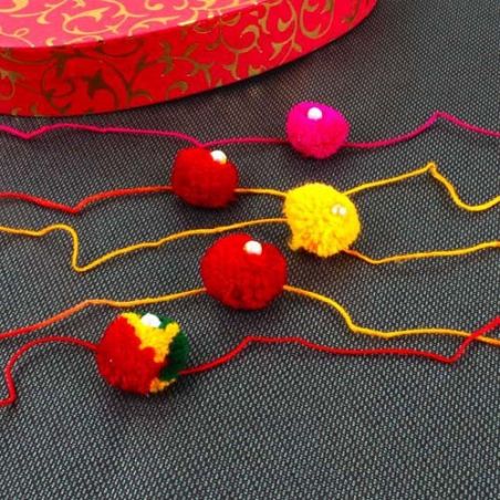 Colorful Five Gonda Rakhi Combo