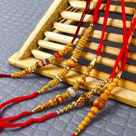 Golden Beads Rakhi