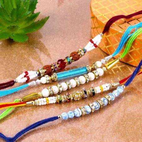 Set of Five Pearl Designer Rakhi