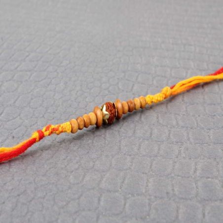 Rudraksha with Wooden Beads Rakhi