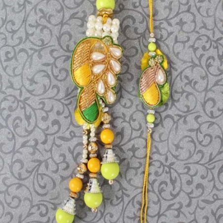 Stylish Embroidery Bhaiya Bhabhi Rakhi