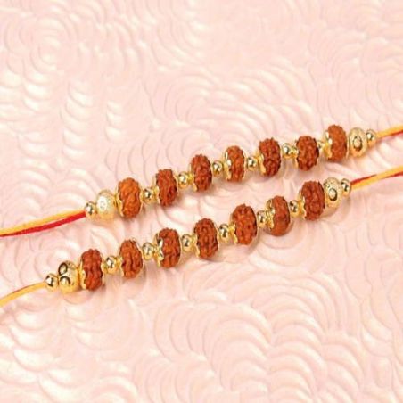 Couple of Rudraksha Beads Rakhi