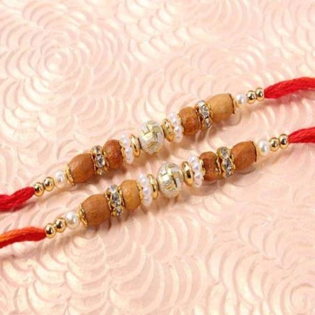 Designer Set of Two Swastika Rakhi