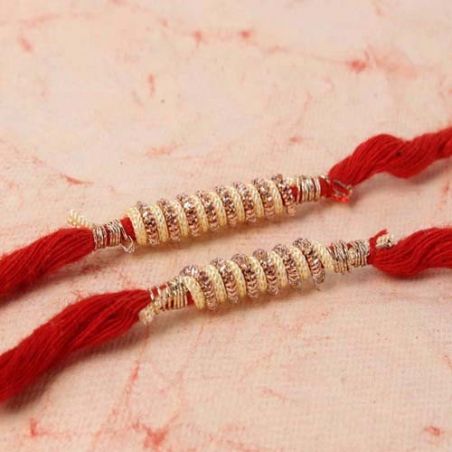 Unique Twin Zardosi Thread Rakhi