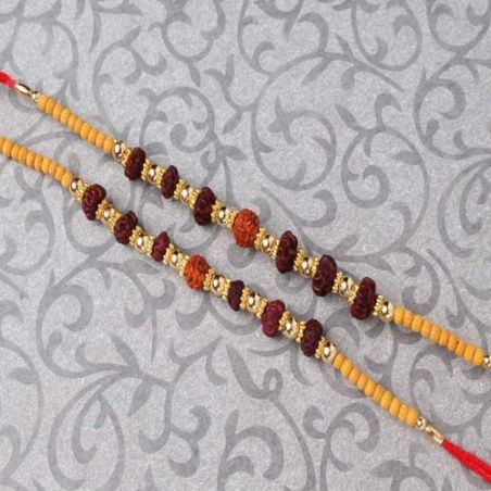 Set of Two Rudraksha Rakhi