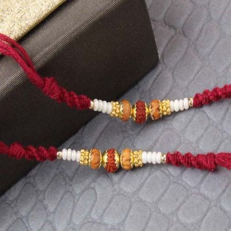 Set of Two Premium Rudraksha Rakhi