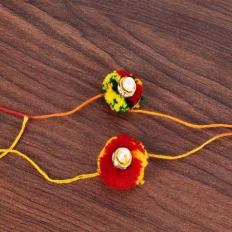 Multicolor Gonda Rakhi Combo