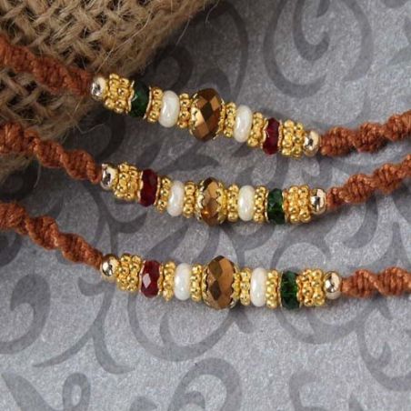 Beautiful Triple Beads Rakhi