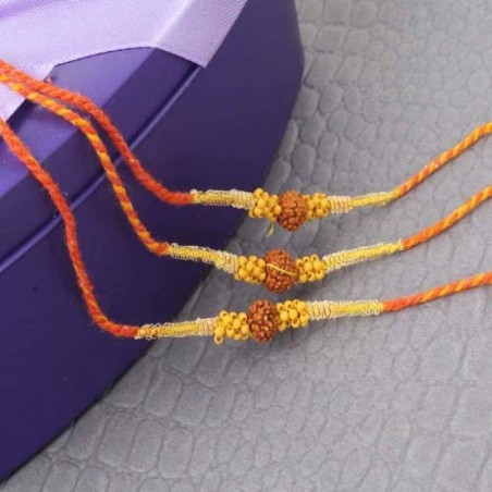 Premium Set of Three Rudraksha Rakhi