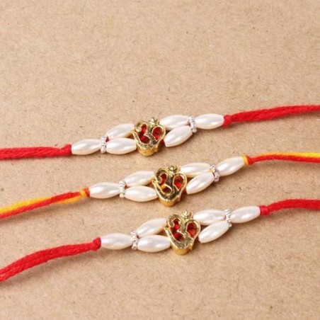 Trio Golden Om Divine Rakhi Combo