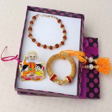 Marvellous Bhaiya Bhabhi with Cartoon Rakhi Family Combo