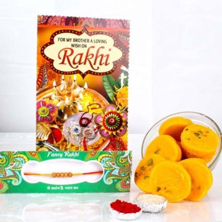 Rakhi with Kesar Peda