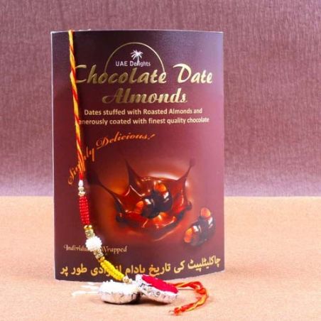 Rakhi Gift Box of Chocolate Date Almonds