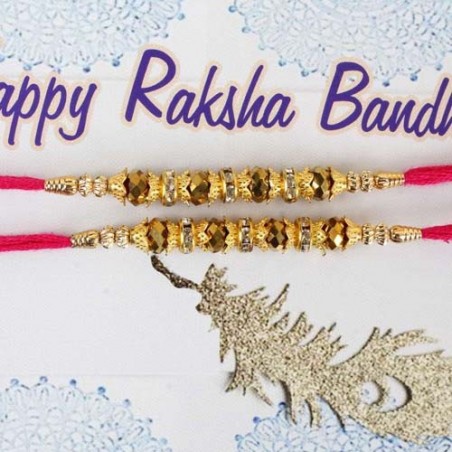 Golden Beads Rakhis