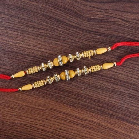 Twin Rakhis and Diamonds Studded with Beautifull Beads