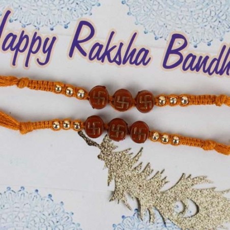 Swastika Rakhi Two Threads