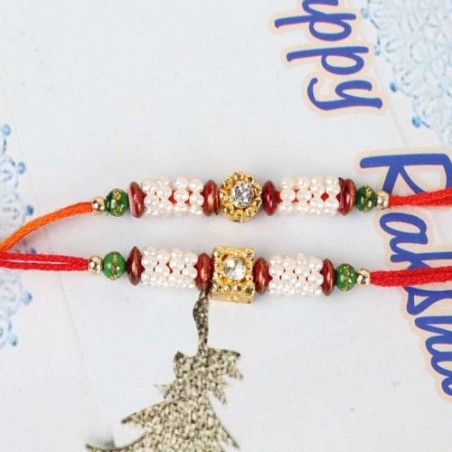 Set of Two Colorful Tiny Beads Rakhis