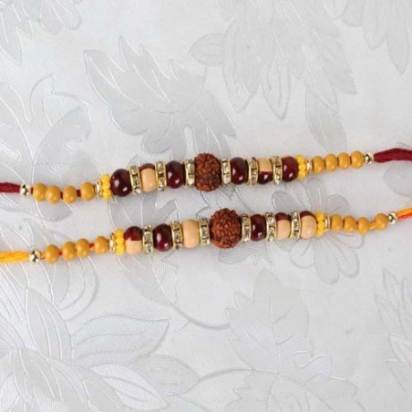 Set of Two Rudraksha Beaded Rakhi