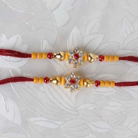 Floral Diamond Designer Two Rakhi