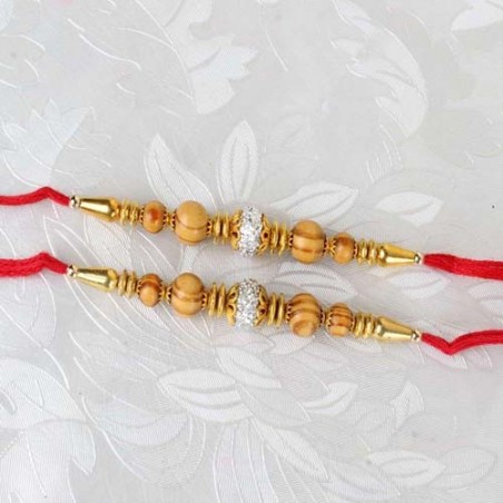 Set of Two Sandalwood Designer Rakhi