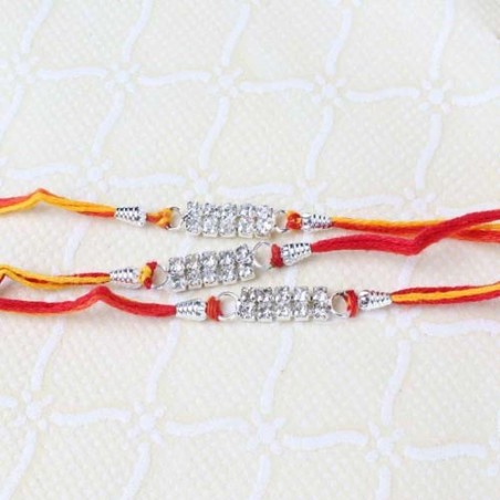 Shiny Diamond Chain Three Rakhis