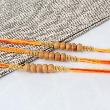 Wonderful Wooden Beads Three Rakhis