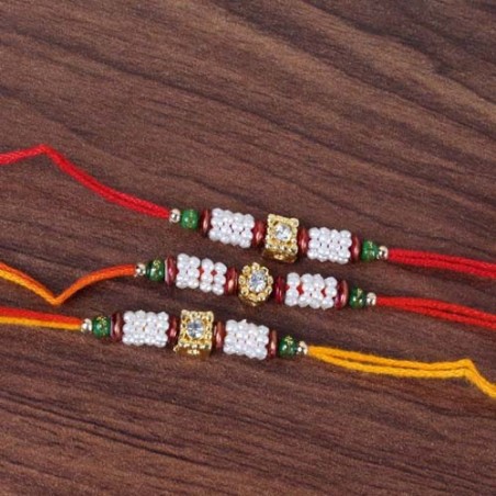 Set of Three Colorful Tiny Beads Rakhis