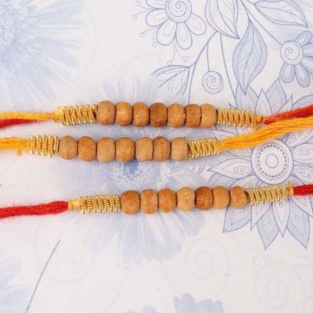 Wooden Color Beads Set of Three Rakhis