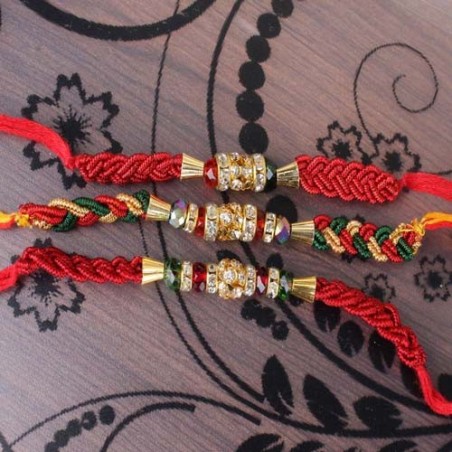 Set of Three Zardosi Motif Rakhi