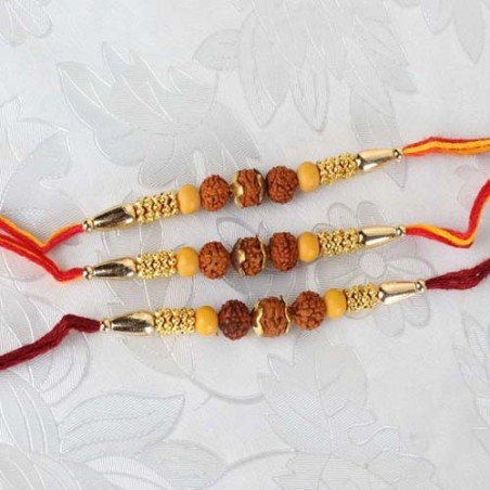 Trio Devotional Three Rudraksha Rakhi