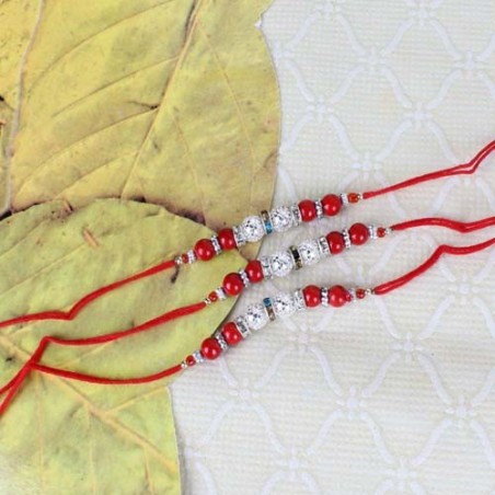 Set of Three Silver Shiny Balls Rakhi