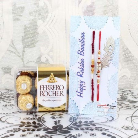 Ferrero Rocher Chocolate Box with Pair of Rakhi