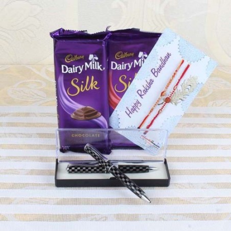 Cadbury Dairy Milk Silk Chocolate Bars with Two Rakhis
