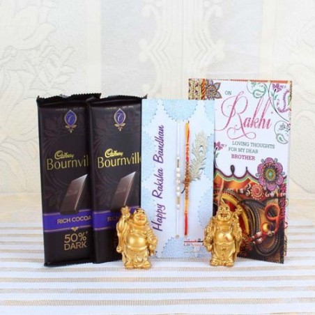 Cadbury Bournville Rich Cocoa 50% Dark Bar with Pair of Rakhis