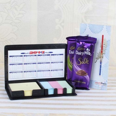 Designer Rakhi with Cadbury Dairy Milk Silk Chocolate Bars