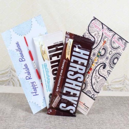 Hersheys Chocolates with Pair of Rakhi