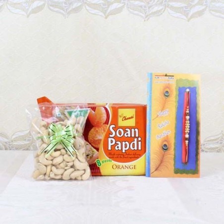 Rakhi Gift of Soan Papdi with Cashew